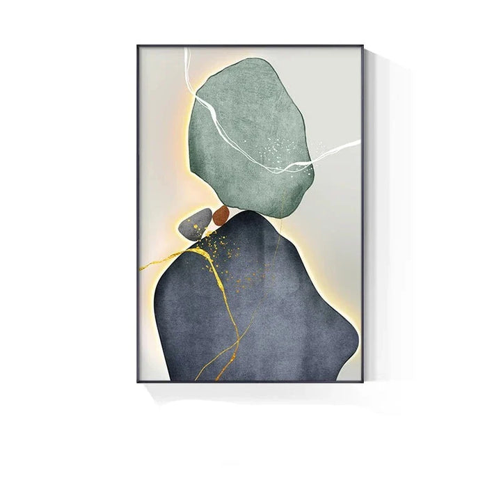 Modern Abstract Nordic Zen Pebbles Wall Art Fine Art Canvas Prints Neutral Tones Geomorphic Design Pictures For Contemporary Interiors | Bowlift