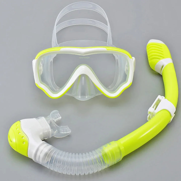 BowLift | AquaJuni Kids Diving Mask with Snorkel | Anti-Fog & Leak-Proof | Tempered Glass & Silicone | For Boys & Girls 7–15 Years