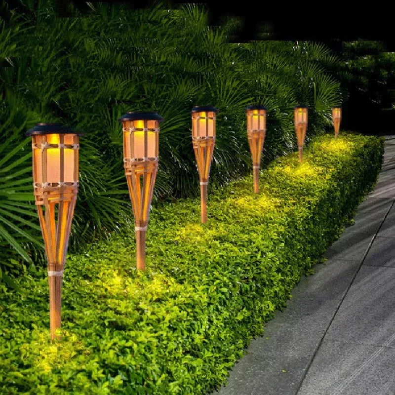 BowLift | Solar Torch 5-Piece Set | Flame Effect LED Garden Lights | Solar Powered | Decorative Light for Outdoors