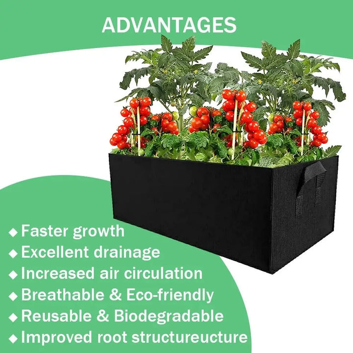 BowLift | Florabrix Plant Bag | Rectangular Planting Bag Made of Non-Woven Fabric | With Handles & Drainage | For Vegetables, Flowers & Herbs