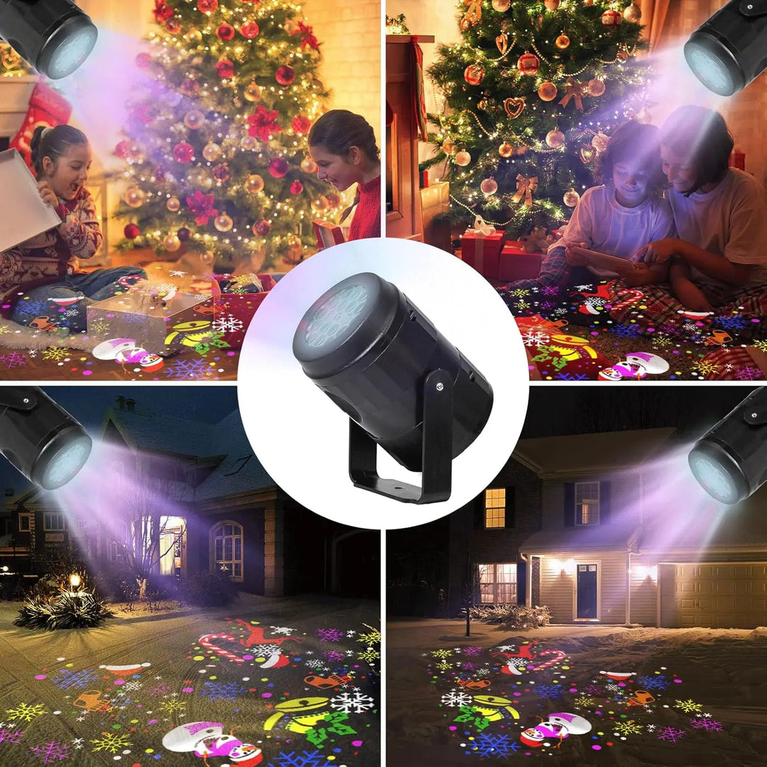 BowLift | LED Christmas Projector SnowMotion | 16 Rotating Patterns | Indoor & Outdoor | Christmas Lighting for Home, Garden & Party