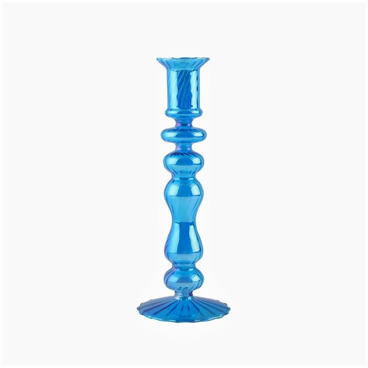 Ribbed Glass Candleholders - Mermaid | Bowlift
