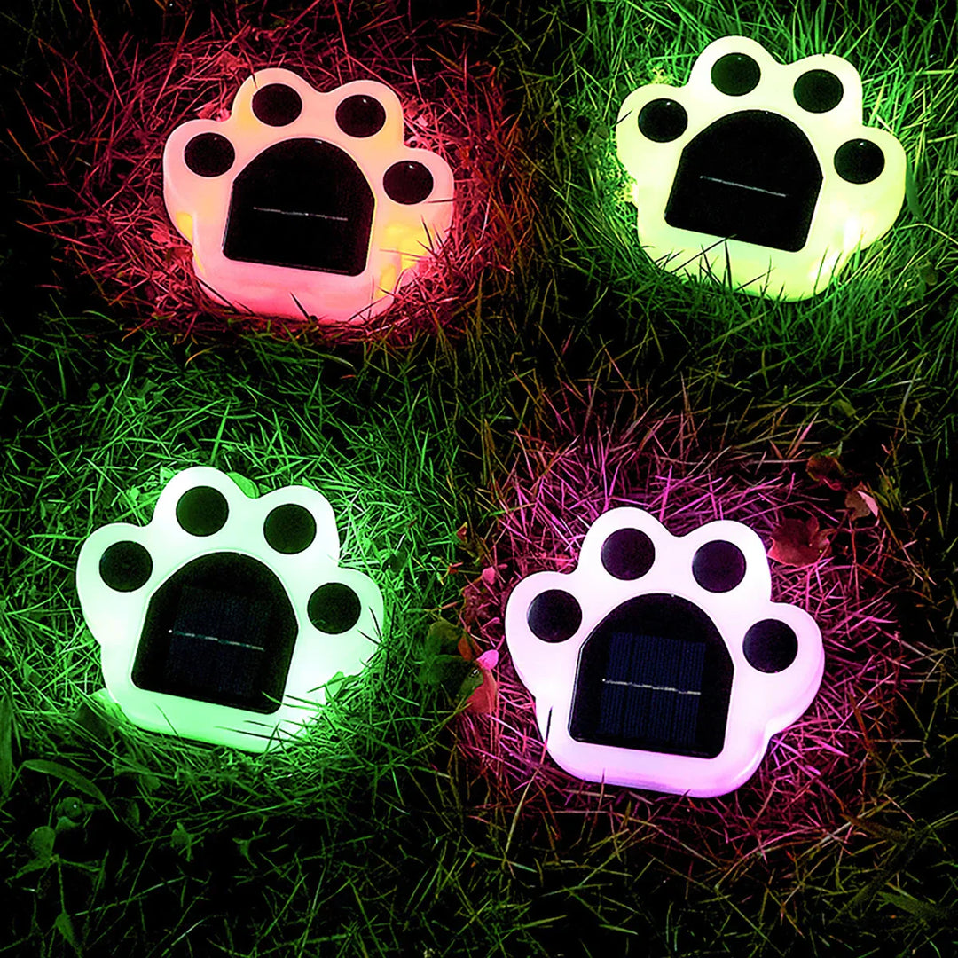 Solar LED Paw Lights for Garden and Path - Cute Solar Decorative Lights for Path Lighting, Ideal for Pet Lovers and Outdoor Decor | Bowlift