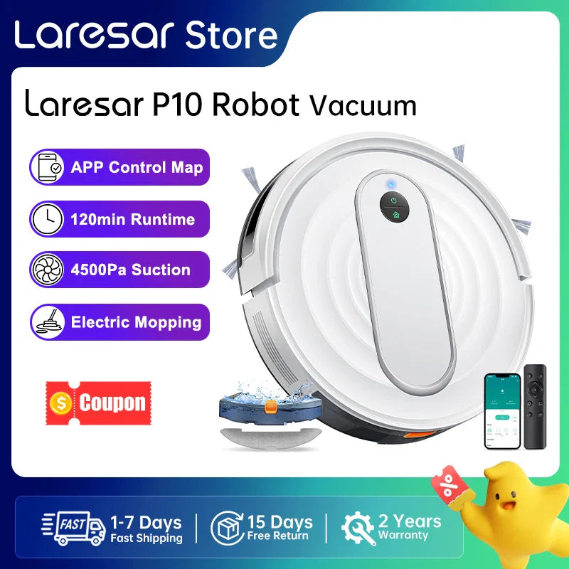 BowLift | SmartClean P10 | 2-in-1 Vacuum and Mop Robot | Gyroscope Navigation | App Control