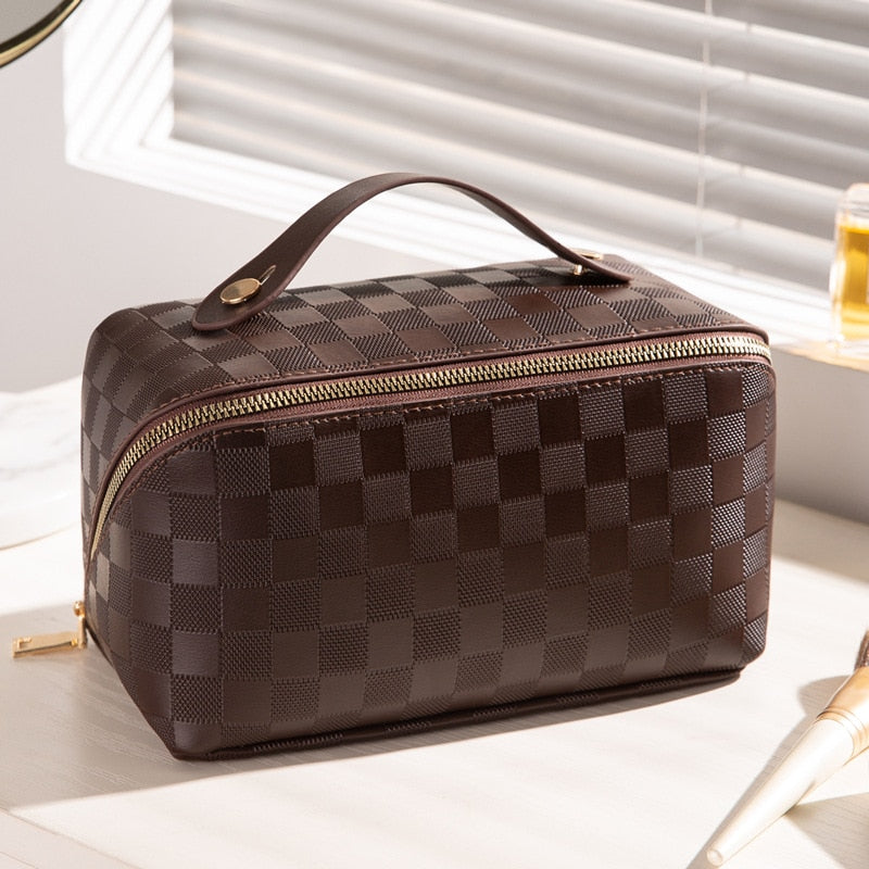 BowLift | Velvoria Luxury Cosmetic Bag for Travel & Home | With Compartments & PU Leather | Water-Repellent & Versatile