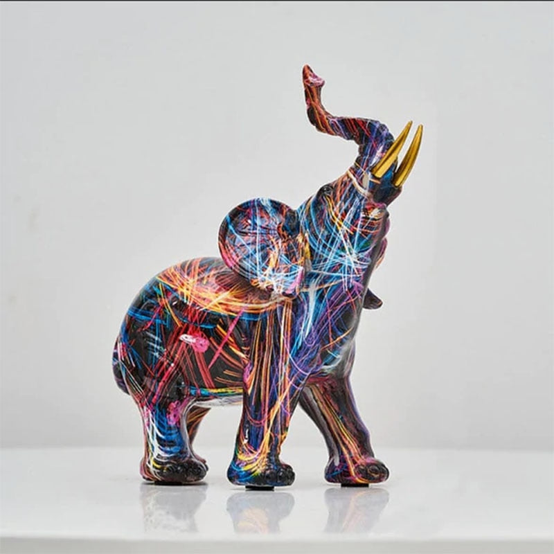 BowLift | Handmade Abstract Elephant Statue – Colorful Decorative Art Sculpture for Vibrant Home Decor