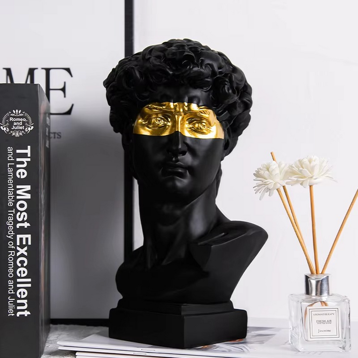 BowLift | Modern David Bust Sculpture - Abstract Resin Study for Contemporary Decor
