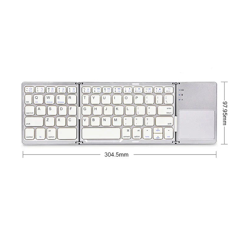 Wireless foldable Bluetooth keyboard with touchpad – Compact, versatile, and ultra-portable | Bowlift