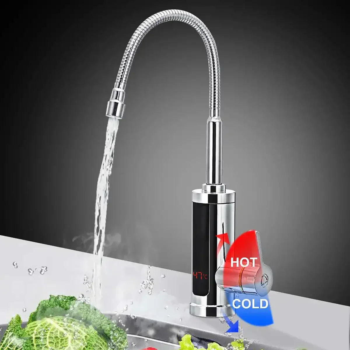 BowLift | 3000W Electric Kitchen Faucet with Instant Hot Water - FlowHeat