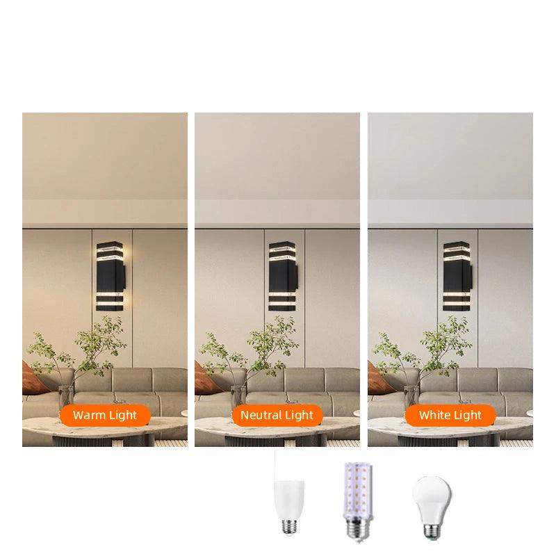 BowLift | LumiBloc LED outdoor wall light | Up & Down effect | E27 socket | IP65 waterproof | Modern design for garden & balcony