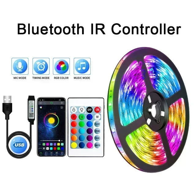 BowLift | RGB 5050 LED Strip Light with Remote Control & App Control - USB-powered