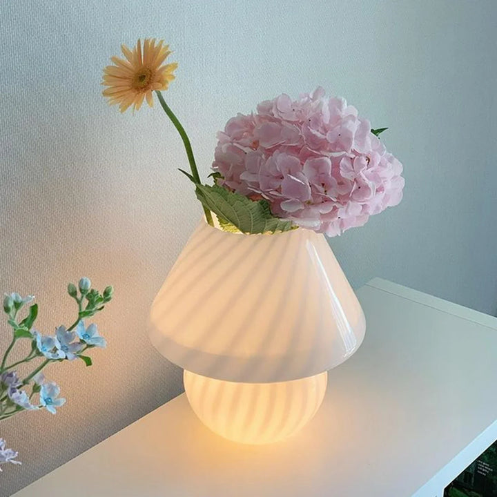 BowLift | Murano Table Lamp - Unique Glass Mushroom Desk Lamp for Magical Atmosphere