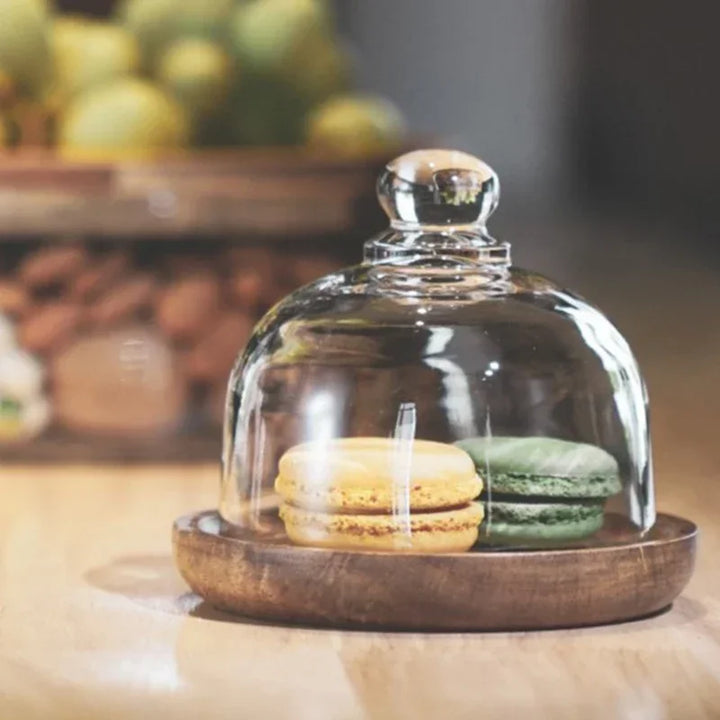 BowLift | Glass bowl with wooden lid – Sturdy storage bowl for snacks and sweets