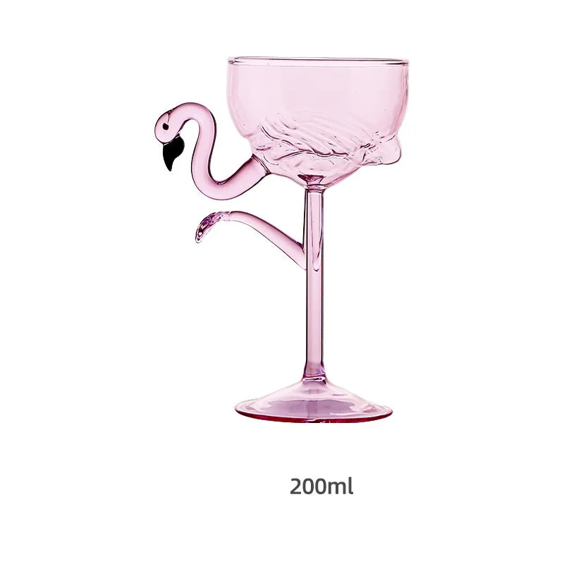 BowLift | Pink Flamingo Cocktail Clear Party Glasses