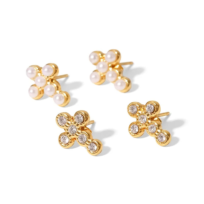 BowLift | Dainty Cross Stud Earrings