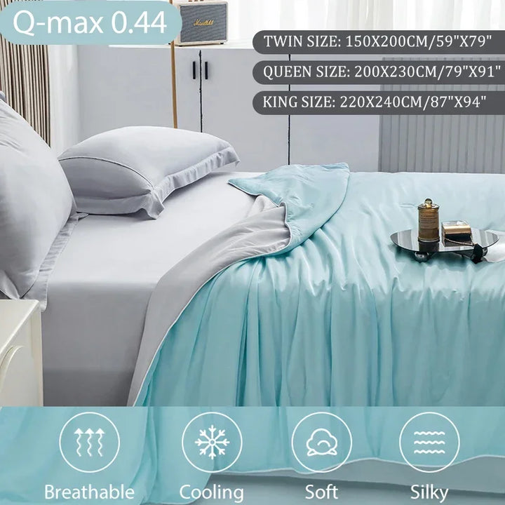 High-Quality Cooling Blanket – Smooth Air-Conditioning Comforter, Lightweight Summer Quilt with Double-Sided Cooling Fabric | Bowlift