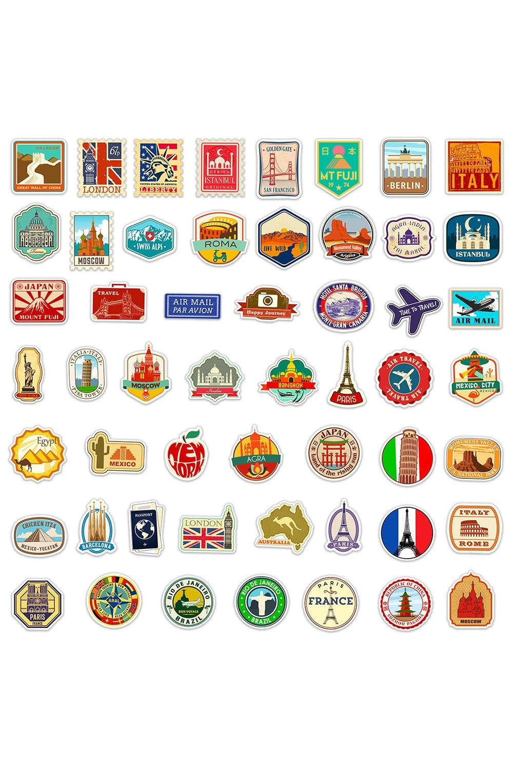 Travel Stickers 10/30/50PCS | Bowlift