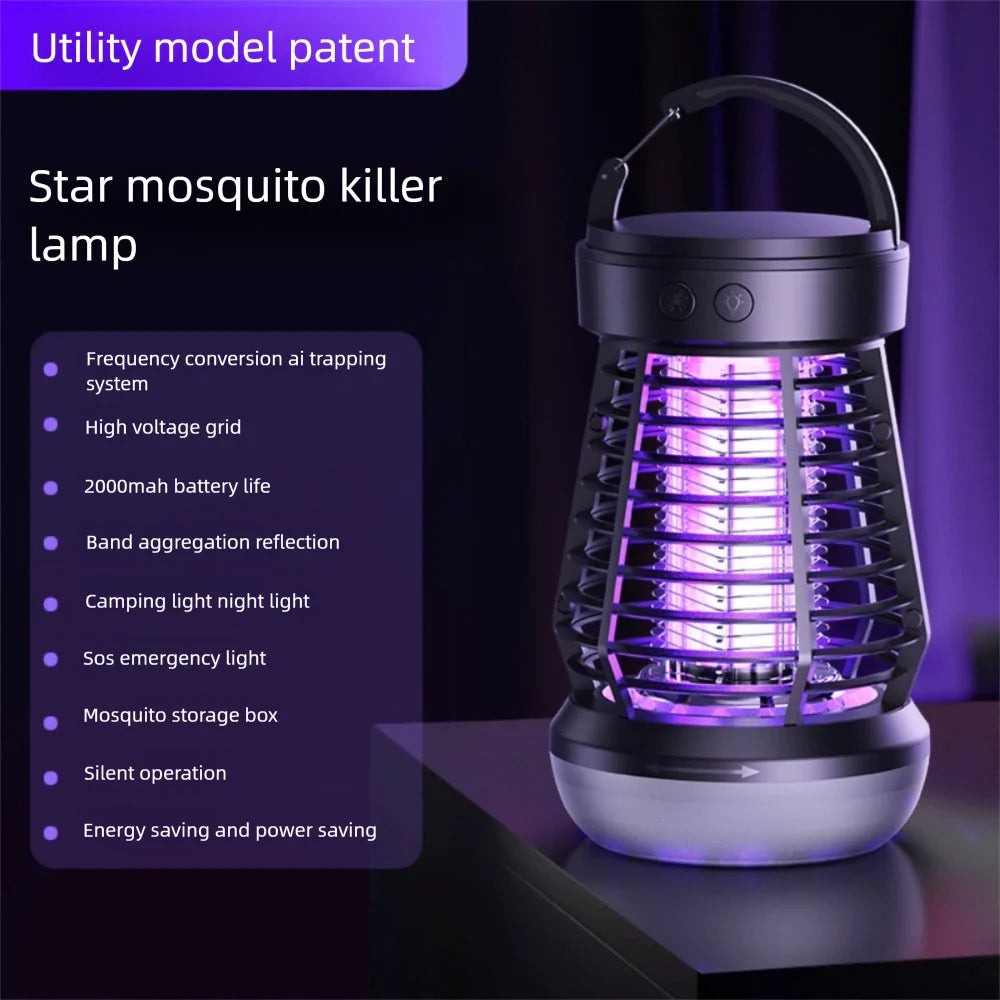 BowLift | Mosquito lamp Lumava Pro | 4-in-1 Camping light with insect killer & SOS function | Rechargeable with USB-C & 2000 mAh battery