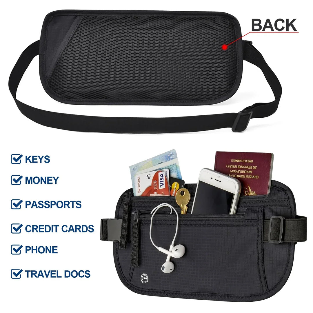 BowLift | SafeGuard Waist Bag | RFID Protection | Adjustable & Compact for Travel