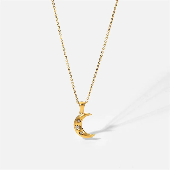 BowLift | 18k Diamond Adorned Crescent Moon Necklace