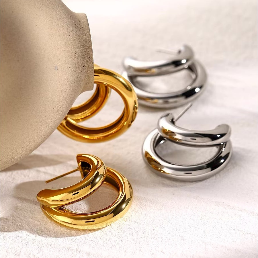 BowLift | 18k Crescent Outline C Shaped Earrings