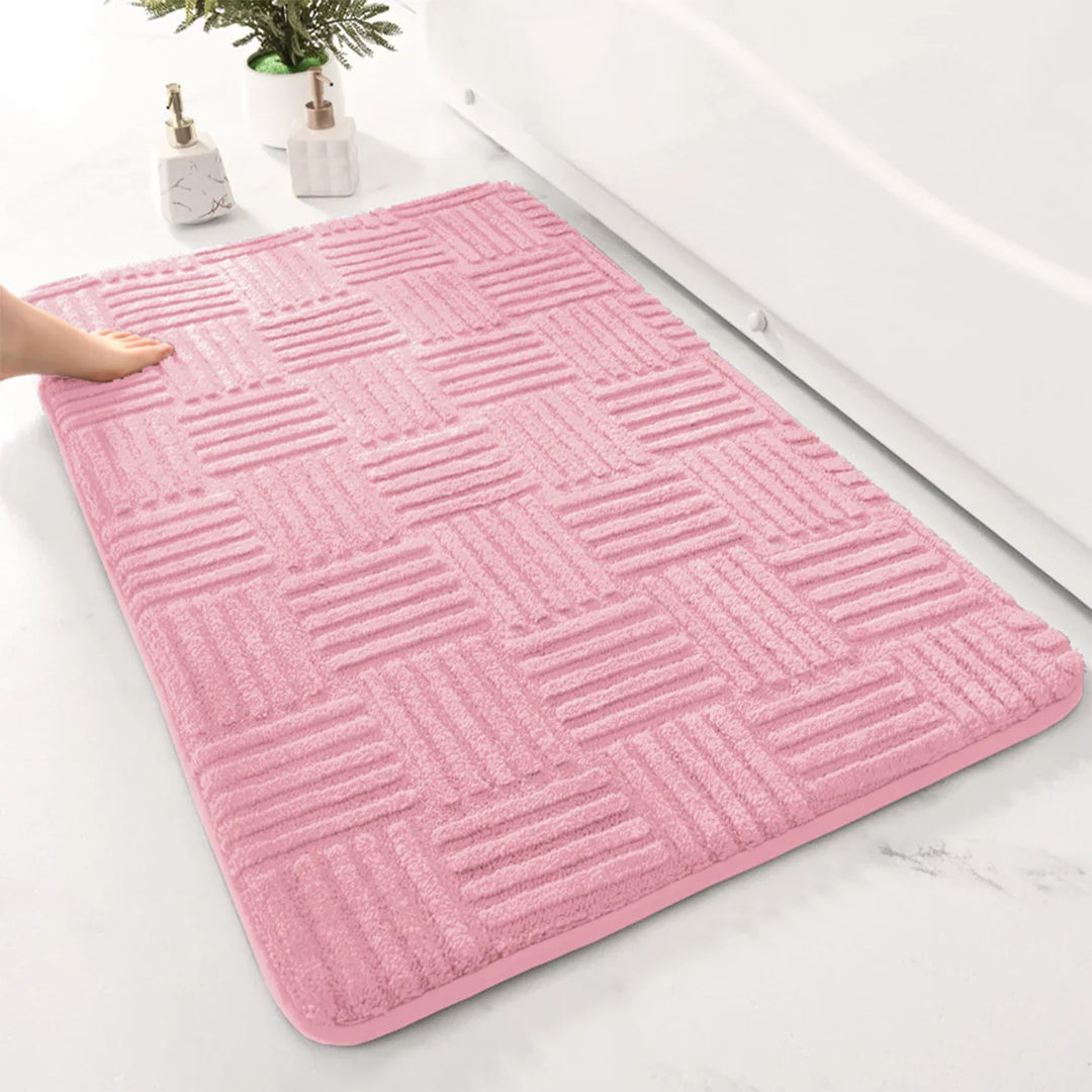 BowLift | Bath Mat AquaStripes | Non-slip & Highly Absorbent | Soft & Easy Care | For Bathroom & Entrance