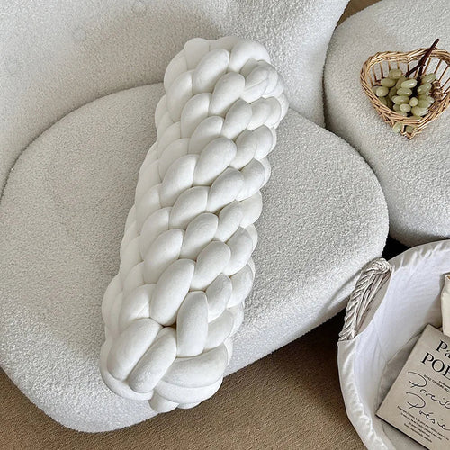 Braided Twist Pillow – Long Decorative Cushion for Sofa & Bed | Bowlift