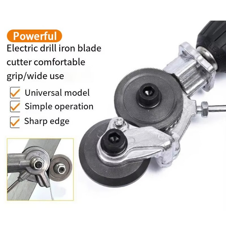 BowLift | Electric Drill Sheet Metal Cutter Nibbler Attachment for Clean Plate Cutting