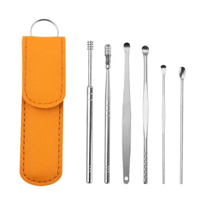BowLift | Stainless Steel Ear Wax Remover 6-piece Cleaning Tool Set