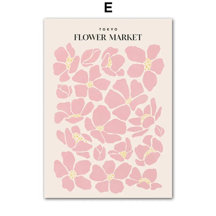 Pink Lavender Daisy Flower Market Posters Wall Art Fine Art Canvas Prints Pastel Floral Pictures For Living Room Bedroom Art Decor | Bowlift