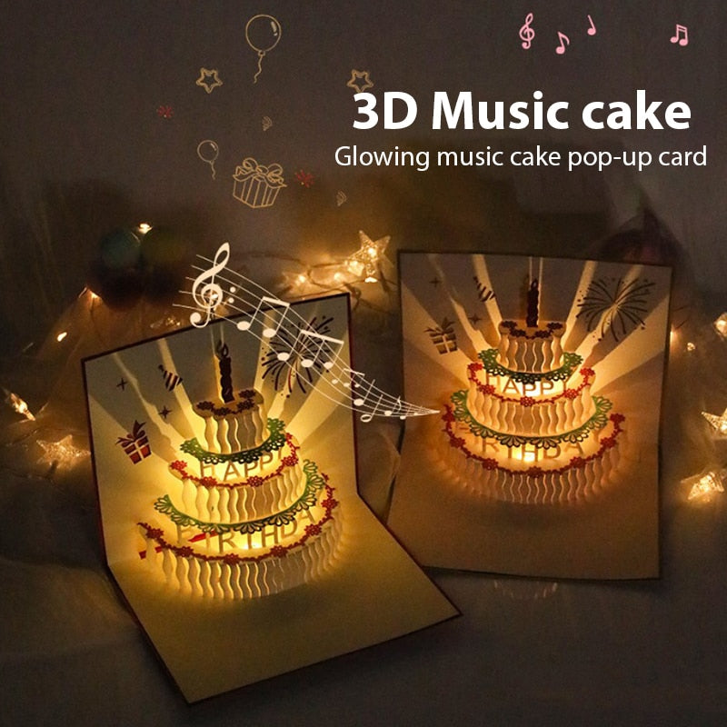 BowLift | 3D Birthday Music Happy Cake Cards