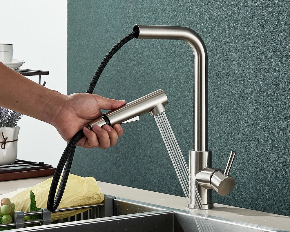FlexiJet Black extendable kitchen faucet Bowlift