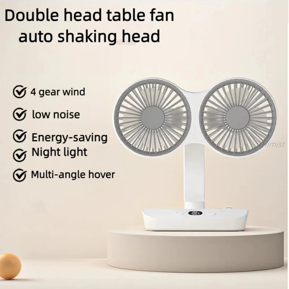 Lightweight Double Blades Rechargeable Travel Camp Cooler Fan | Bowlift