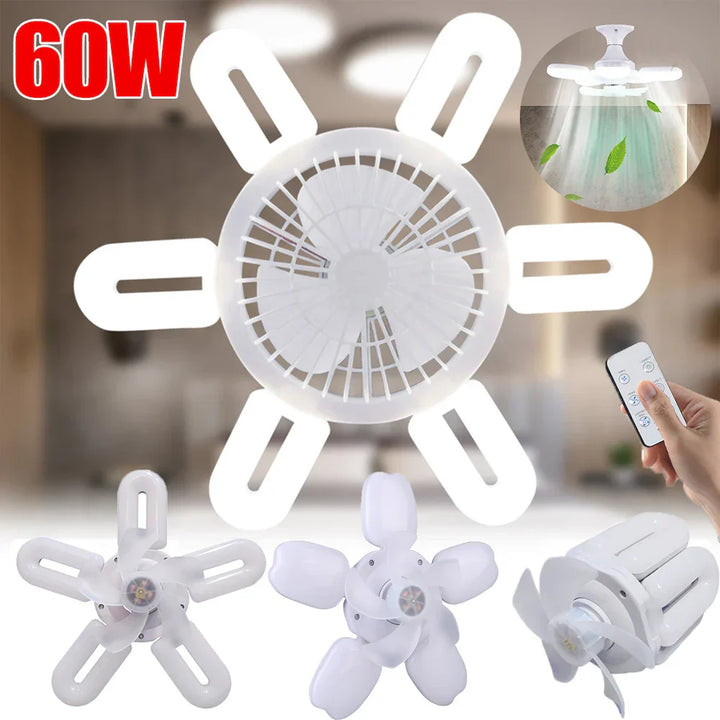 Silent Adjustable Remote Control Ceiling Foldable Fan Lamp | Bowlift