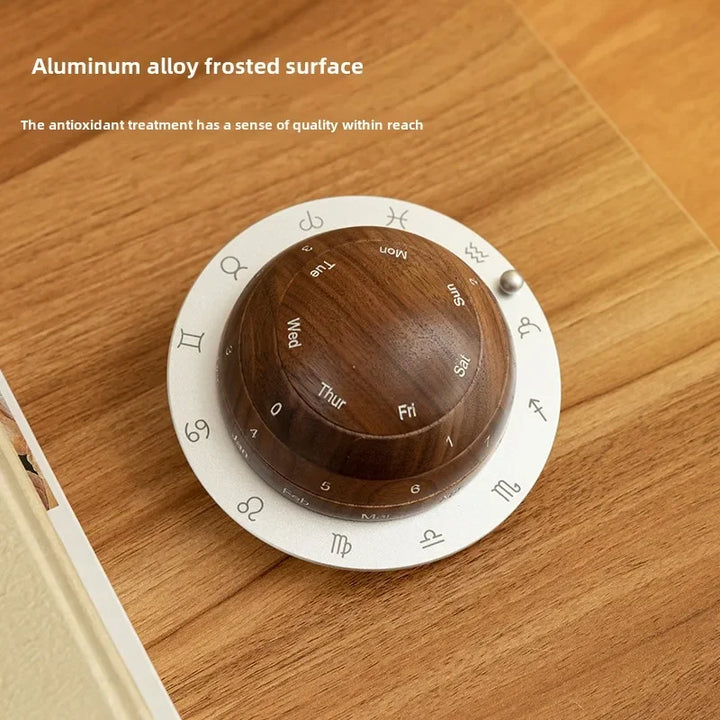 Cosmic Cycle Minimalist Rotating Wooden Calendar | Bowlift