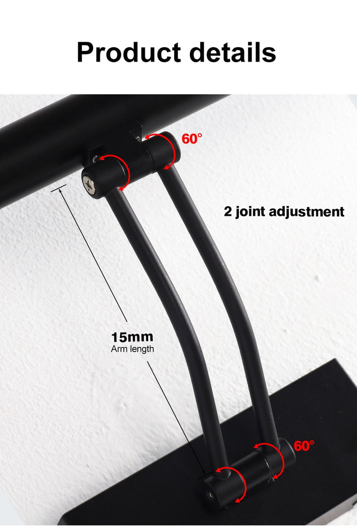 BowLift | 80-100cm LED wall lamp - Modern black/silver wall light for the bathroom, internally mounted picture light