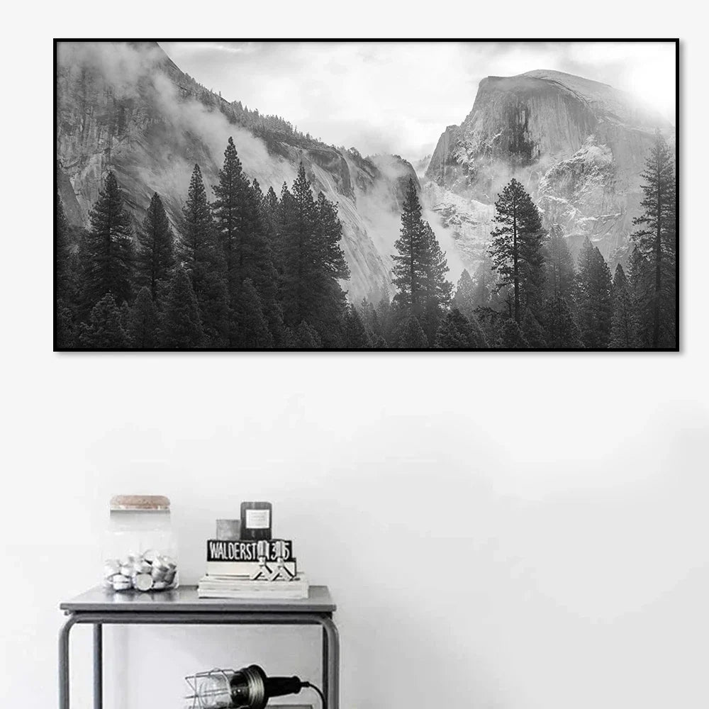 Northern Landscapes Forest Mountain Wilderness Wall Art Fine Art Canvas Prints Black White Posters For Living Room Modern Home Office Decor | Bowlift