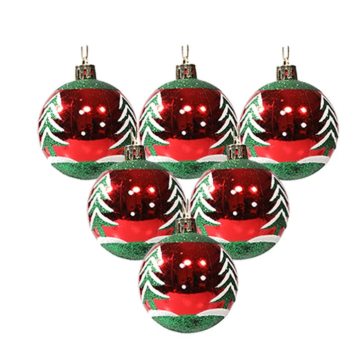 Elegant Snowflake Christmas Baubles Set – High-quality Christmas ornaments in red, white and gold, perfect for festive tree decoration at Christmas | Bowlift