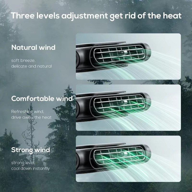 BowLift | Car Headrest Cooling Air Fan – 3-Speed Adjustable Rear Seat Air Circulator