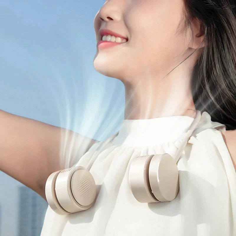 BowLift | NeckBreeze Neck Fan Bladeless | Portable & Rechargeable | 3-Stage Cooling | Quiet & Compact
