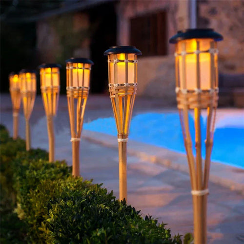BowLift | Solar Torch 5-Piece Set | Flame Effect LED Garden Lights | Solar Powered | Decorative Light for Outdoors