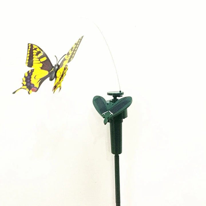 BowLift | SOLAVIA Sunflower Garden Stake | With rotating Butterfly or Hummingbird | Solar Decor for Garden & Potted Plants | 20×20×10 cm