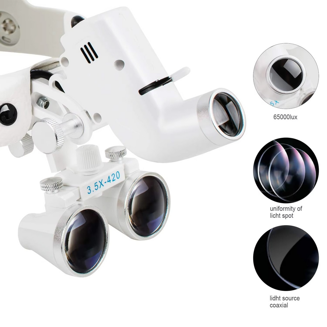 BowLift | ProVision 5W LED Dental & Surgical Headlamp with 3.5X Magnifying Binocular Loupes