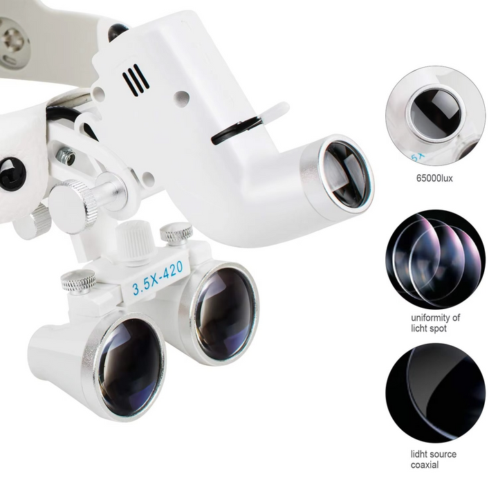 BowLift | ProVision 5W LED Dental & Surgical Headlamp with 3.5X Magnifying Binocular Loupes