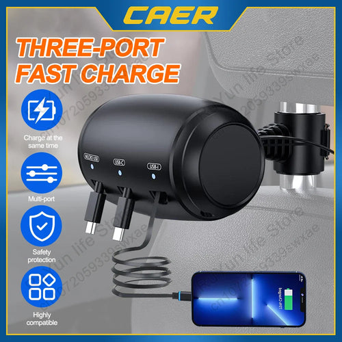 BowLift | Retractable Car Backseat Fast Charging Adapter