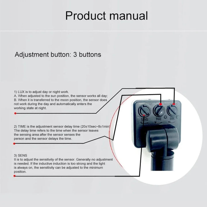 BowLift | Motion Sensor LumaGuard PIR | IP65 Waterproof | 85–265V | Adjustable LED Switch & Twilight Sensor