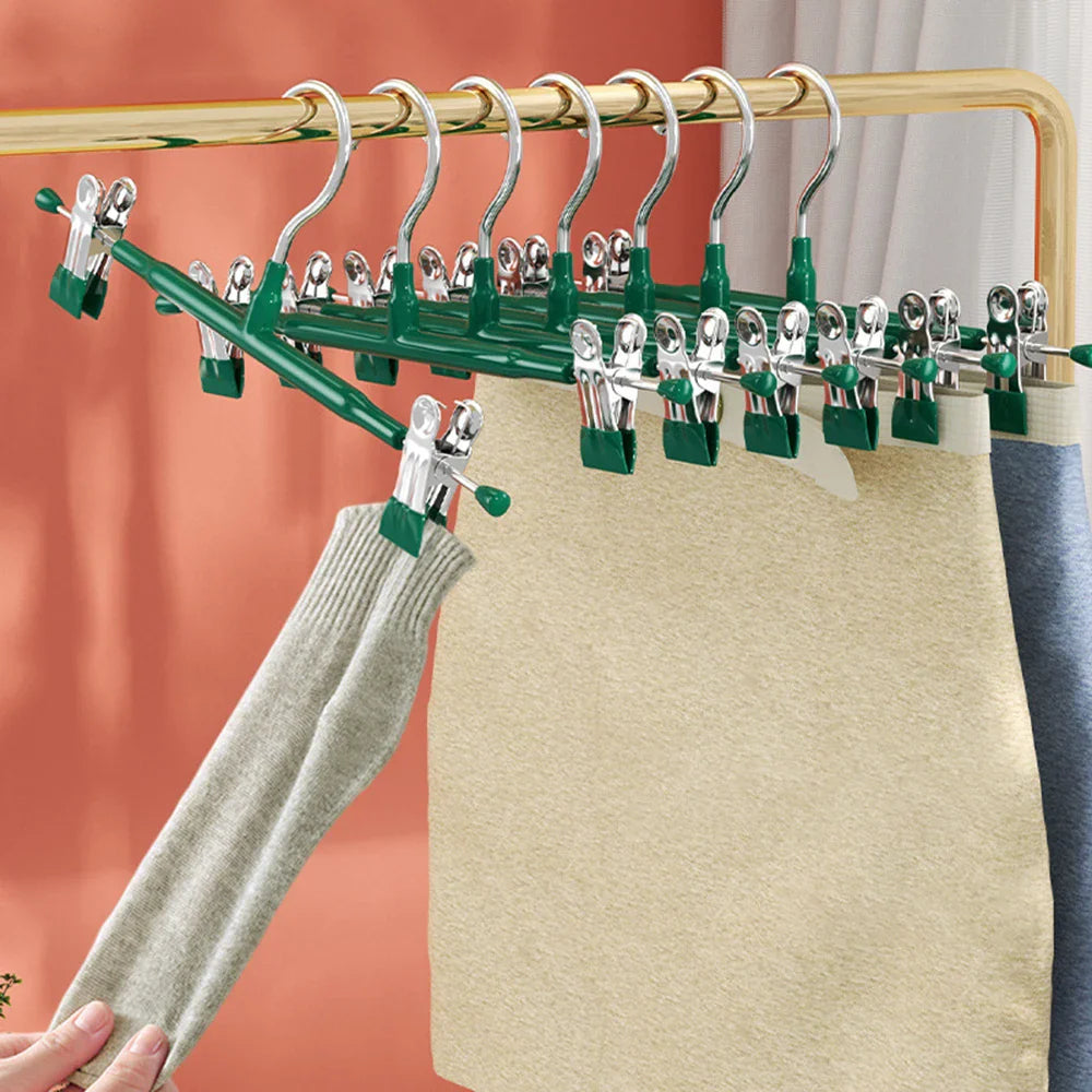 BowLift | Closyra Stainless Steel Hanger with Clips | Adjustable & Non-Slip | For Skirts, Pants & Underwear | Space-Saving & Seamless