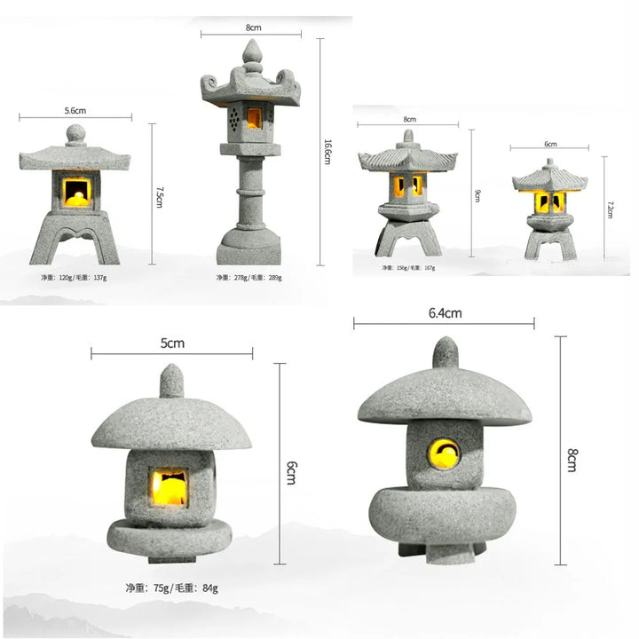 BowLift | SereniStone Mini-Pagoda | Sandstone Decor | For Garden & Bonsai | Zen Flair