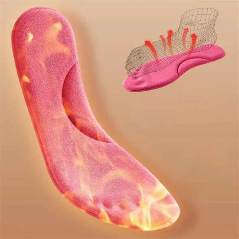 BowLift | Thermostep Self-Heating Insoles | Thermo Insoles with Memory Foam | Constant Heat | For Women & Men | Red / Yellow