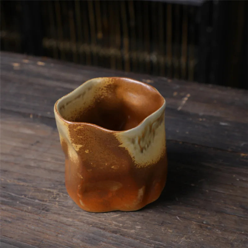 BowLift | Irregular twisted shape cup 9.47 ounces/280 ml ceramic coffee tea cup without handle polychromatic creative ceramic mugs coffee mugs retro